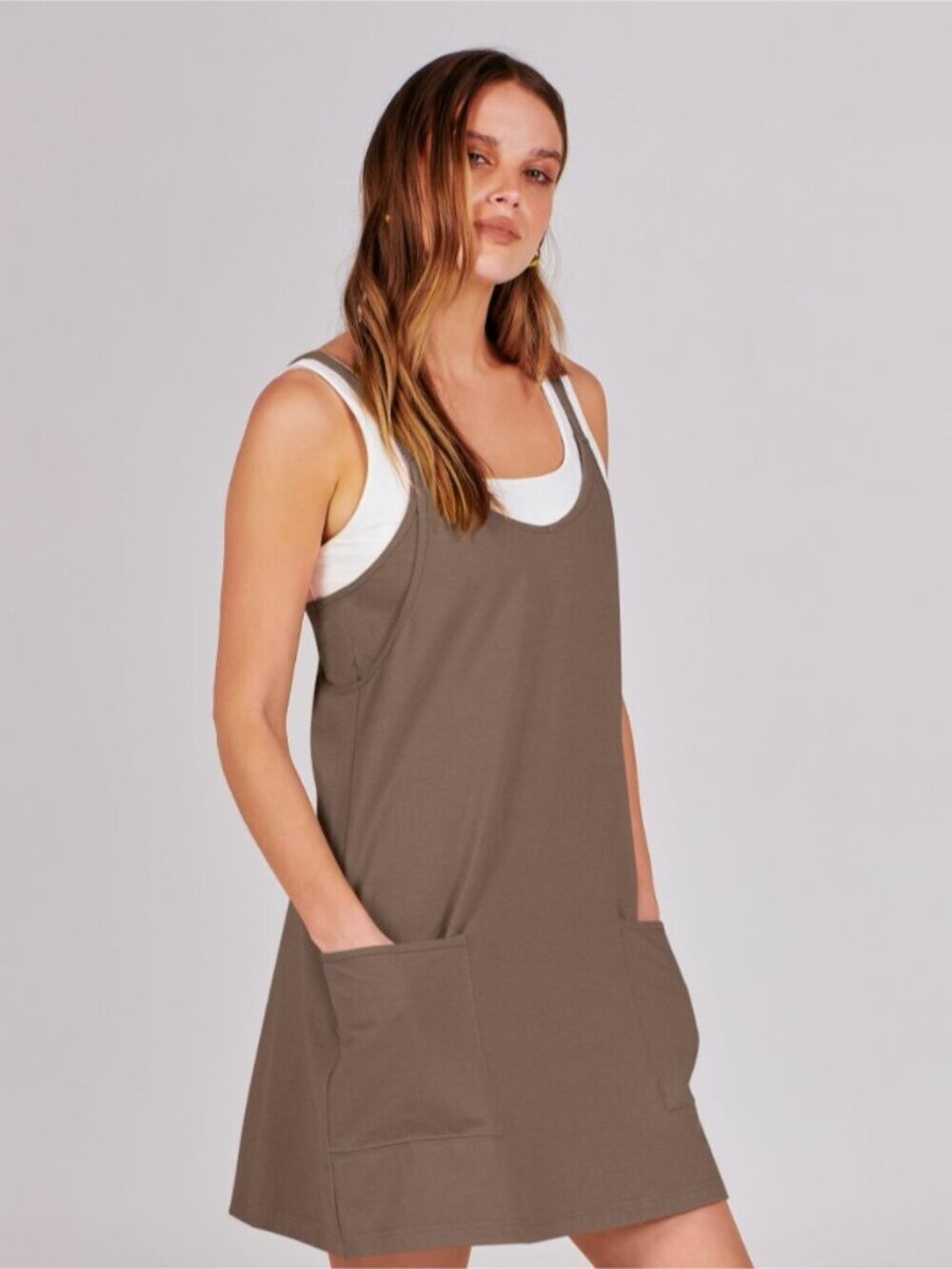 Athletic Mini Romper Dress with Built-in Shorts - Picture 8 of 9
